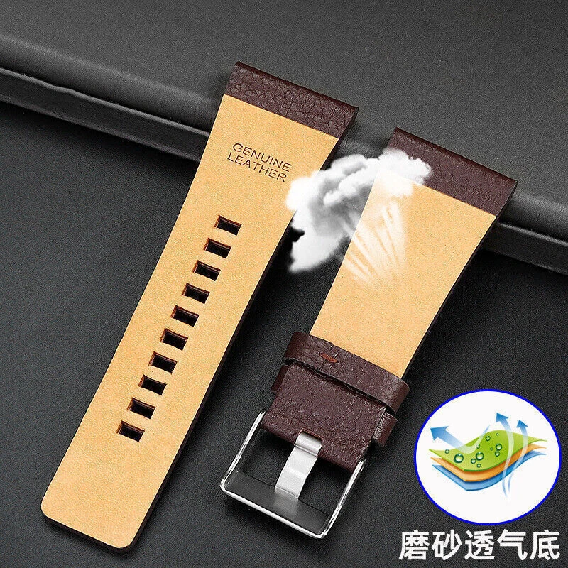 Bracelet de montre en cuir véritable pour montres Diesel DZ 22 24 26 28 30 32 mm - Photo 2/4