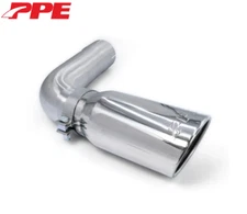 PPE 4" Steel Turn-Out Exhaust Pipe w/ 5" Polished Tip For 07-19 GM 6.6L Duramax