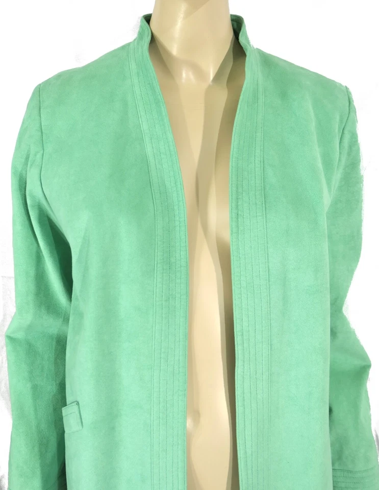 Chaqueta Blazer Swing Vintage Años 70 Ultra Gamuza Verde Menta M Foto 2 de 4