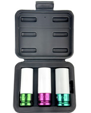 AUTOCRAFT AC7778 Wheel Saver Socket Set 3 Piece 3/4"-13/16"-7/8" Color-Coded