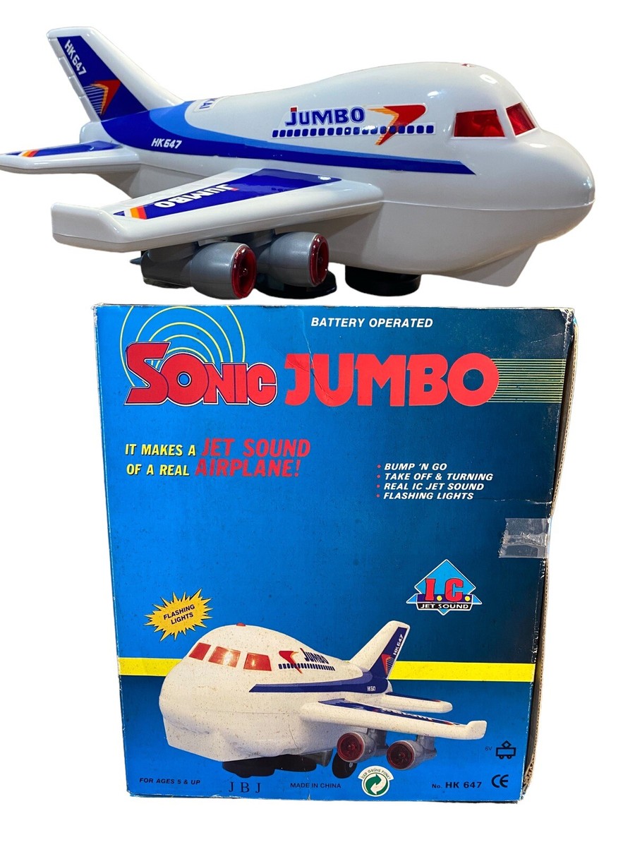 Vintage Hokai Action Toy Jumbo Jet Plastic with Original Box Sound