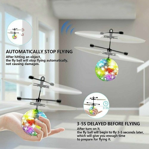 Toys for Boys Girls RC Flying Ball LED Robot Drone 3-11 Years Old Children Gift - Picture 11 of 27