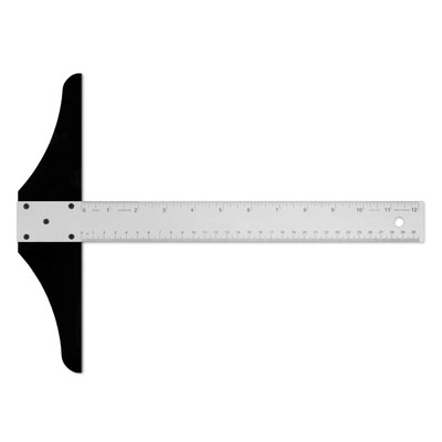 12-inch Non Slip Standard Aluminum T-Square for Art Framing & Drafting, Silver