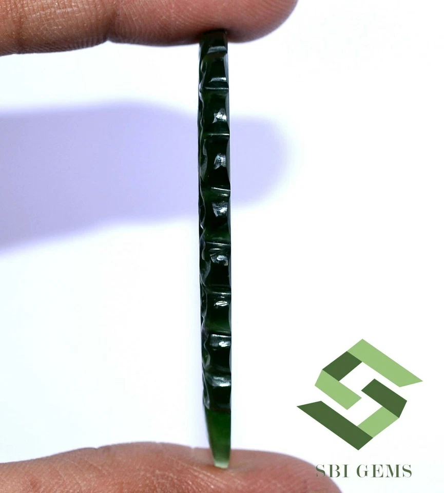 52.77 CTS Natural Serpentine Hand Made Carving 55x35 mm Loose Gemstone - Image 3 of 4
