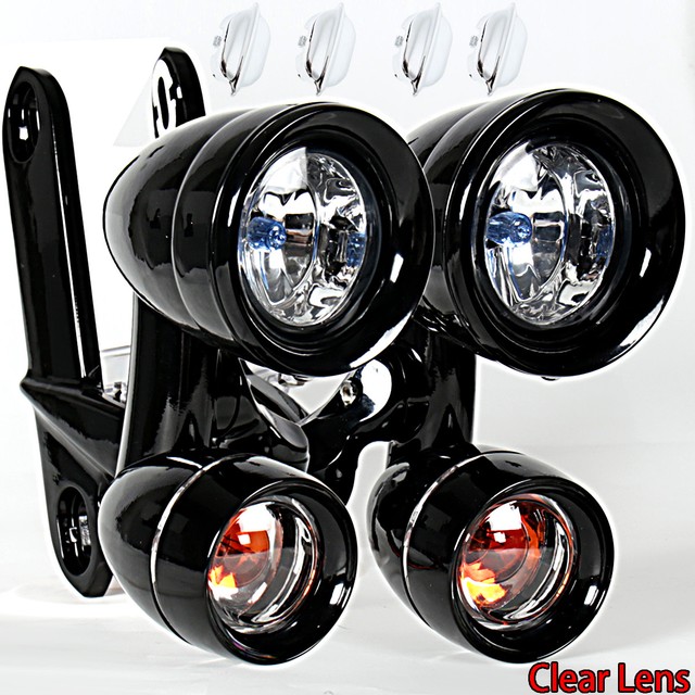 Fairing Mounted Driving Lights Turn Signals For Harley FLH/T FLHR FLHX