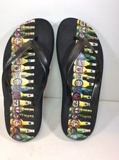 Flip Flops With Beer Bottles, Koko Island Black Size Large, 11 Long X 4.5 W