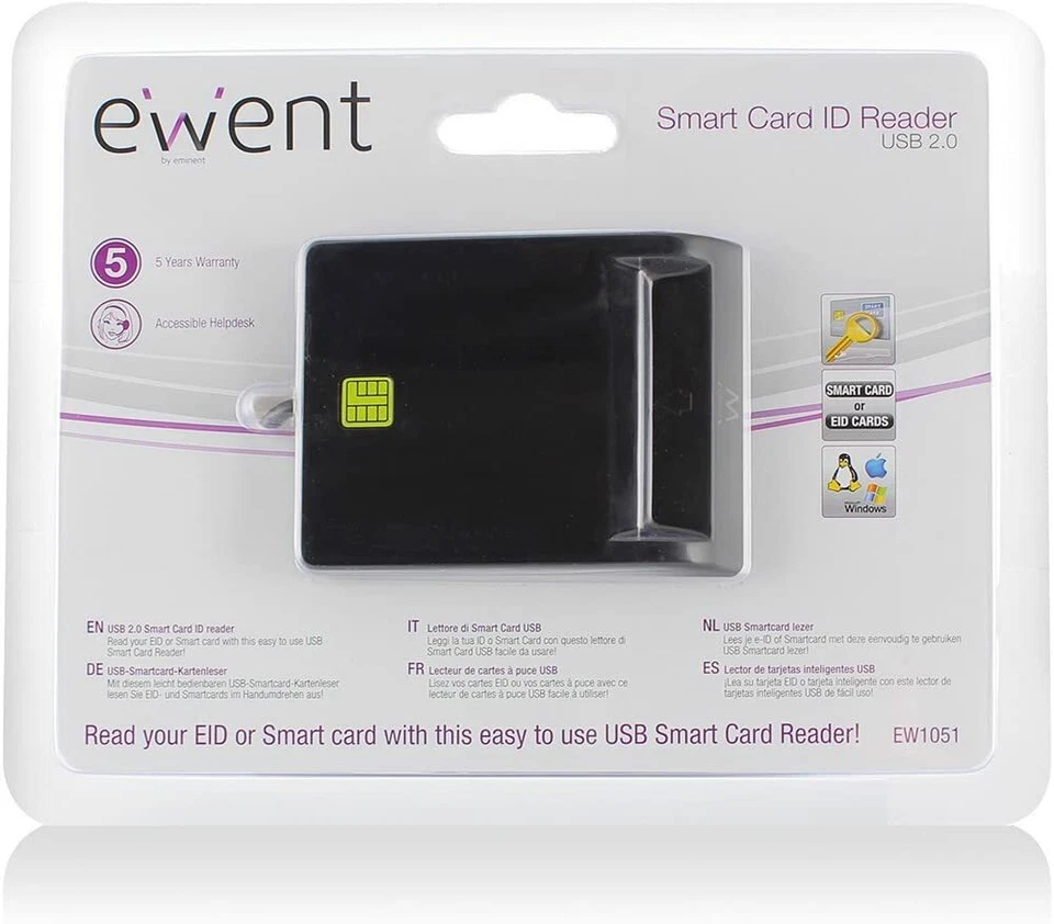 LETTORE SMART CARD EWENT EW1052 TESSERA SANITARIA FIRMA DIGITALE CNS CRS FISCALE - Immagine 3 di 3