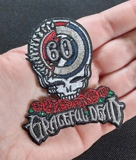 LICENSED ~ GRATEFUL DEAD 60th Anniversary and Logo ~ Iron On Band PATCH