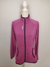 Reebok Purple Full Zip Lightweight Stretchy Sweatshirt Black Trim Womens Medium