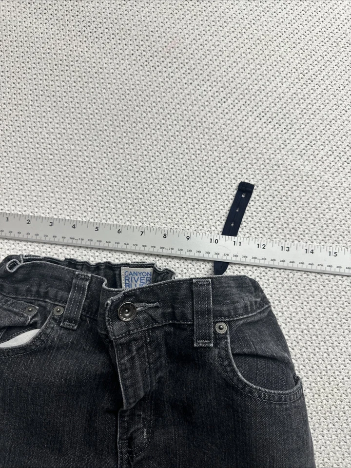Pantalones de mezclilla negros vintage años 90 niñas 14 Canyon River azules cintura elástica relajados Foto 4 de 4