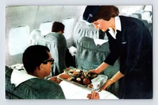 Postcard American Airlines Airplane Astrojet Stewardess 1950s Unposted Chrome