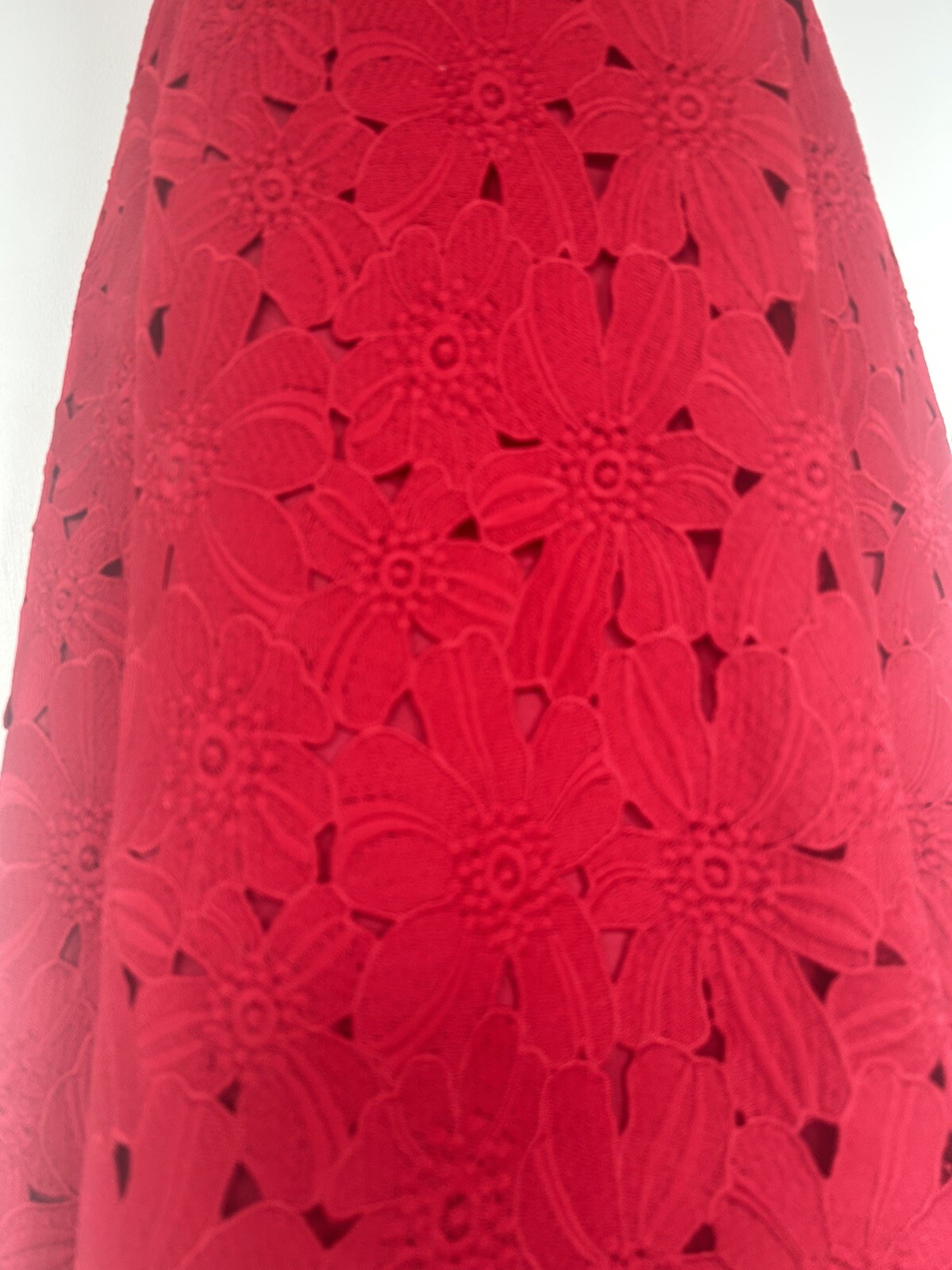 Gorgeous Phase Eight red lace midi wedding, cocktel dress UK 14 RRP £185 image 5