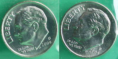 2004 P and D Roosevelt Dime 2 Coins from US Mint Set BU Cellos Ten Cents Two 10c