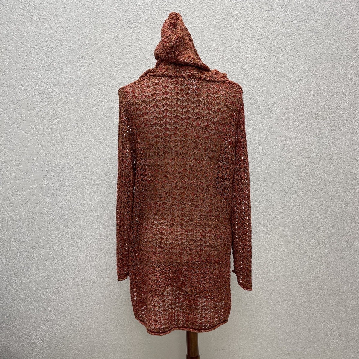Coldwater Creek Womens Large Sweater Loose Open Knit Hoodie Tunic