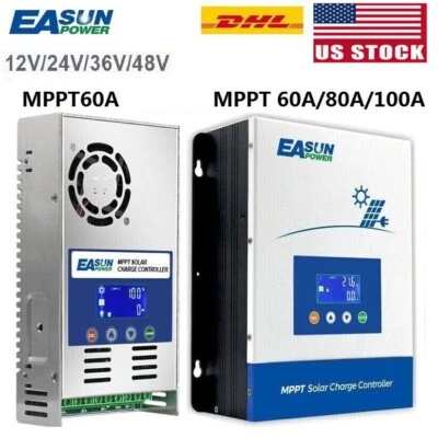 Easun 60A 80A 100A MPPT Solar Panel Regulator Charge Controller 12/24/36/48V US