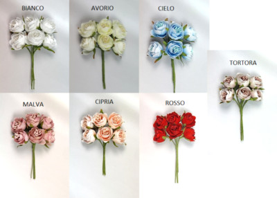 144 Bacche In Resina Per Bomboniere - Set 12 Mazzi Da 12 Fiori Con Stelo Metallico - Foto 7