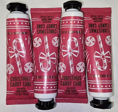 Bath & Body Works Christmas Candy Cane Shea Butter Hand Cream 1 oz x 4