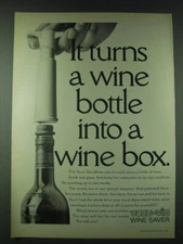 1989 Vacu-Vin Wine Saver Ad - It turns a wine bottle into a wine box