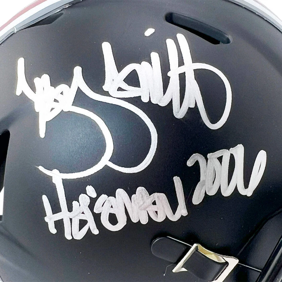 Mini casco de fútbol americano Troy Smith firmado HT 06 inscripción Ohio State Buckeyes Speed Foto 2 de 3