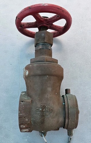 VINTAGE CRANE CO. 2 1/2" BRASS GATE VALVE 200 (Fire Valve)