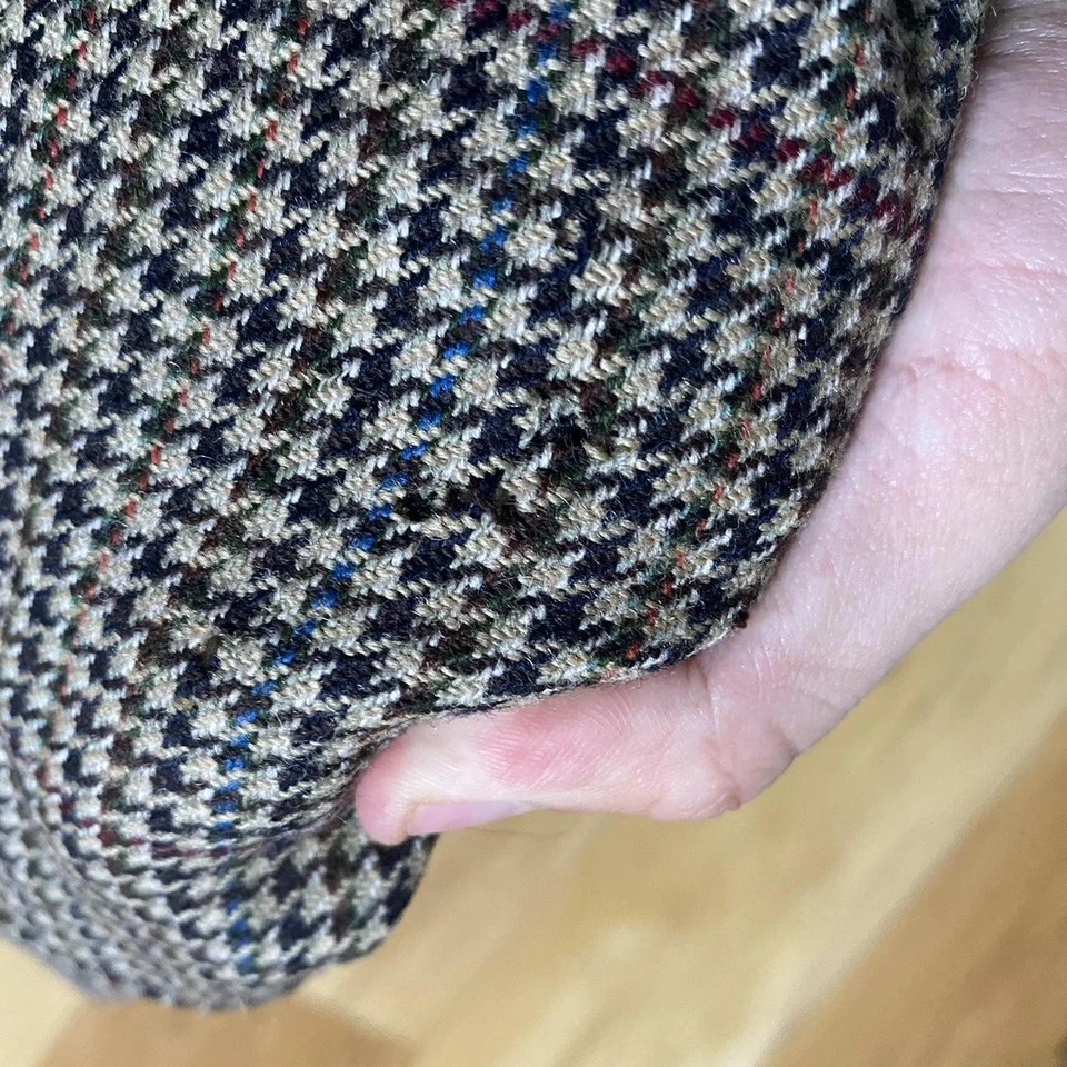 Ralph Lauren Houndstooth Vintage Wool Womens Brown Herringbone Pants Size 26X30 - Image 2 of 4