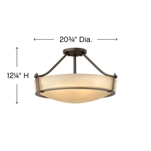 Hinkley Lighting 3221 Hathaway 4 Light 21"W Semi-Flush Bowl - Nickel - Picture 8 of 12