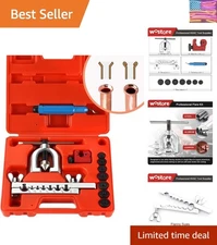 Double Flaring Tool Kit with Mini Tube Cutter & 7 Adapters for Easy Repairs