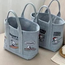 Snoopy Cute Kawaii Embroidered Canvas Mom Bag Lunch Office Bag Girls Student Out