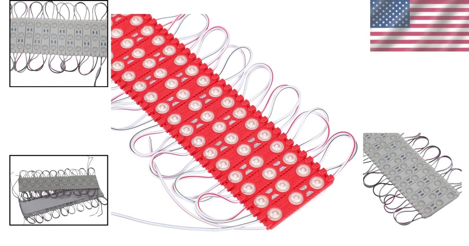 200pcs 2835 3-LED Red Module for Letters - Adhesive Back - Image 2 of 4