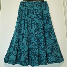 Koret Vintage Teal Floral Skirt Size 18