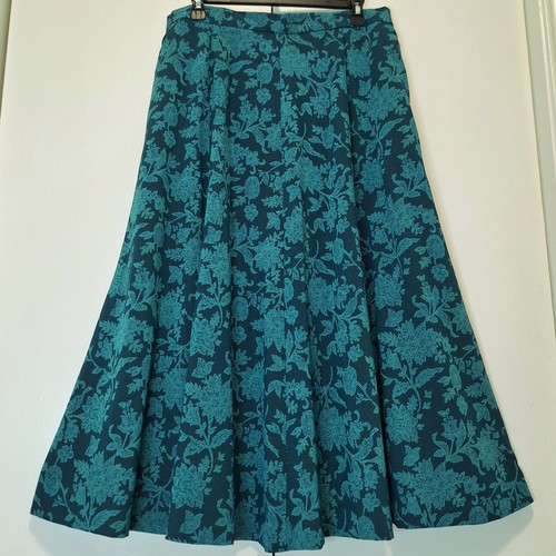 Koret Vintage Teal Floral Skirt Size 18