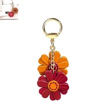 Leather Flower Keychains  Handmade Leather Key Ring Accessories,Bag Charm,Pur...