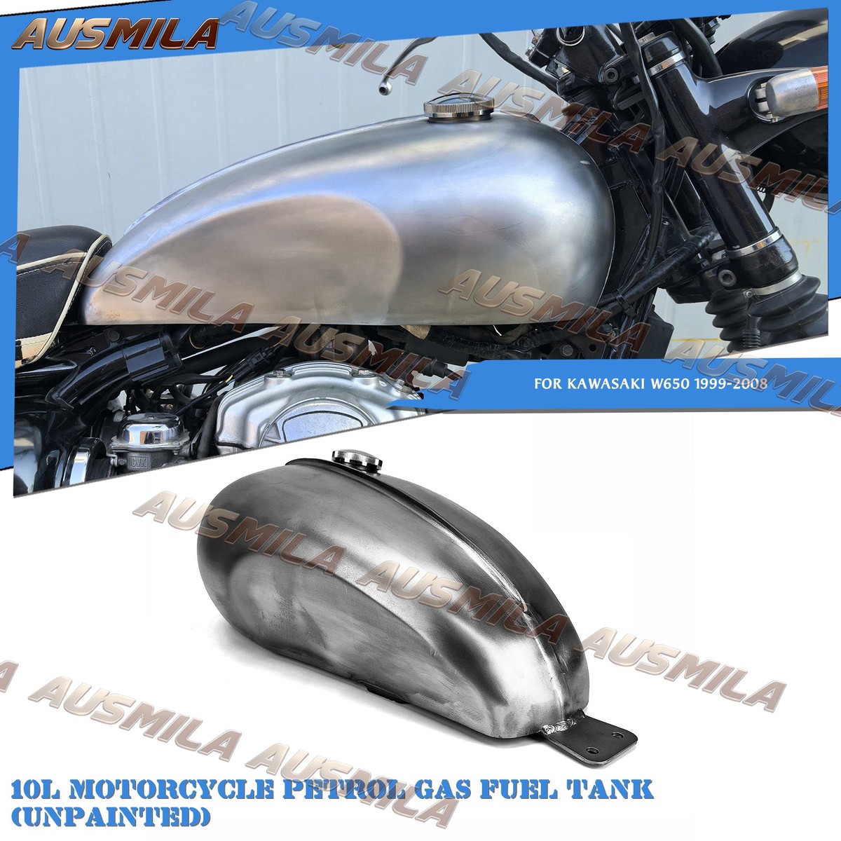 10L Modified Motorcycle Petrol Gas Fuel Tank For Kawasaki W650