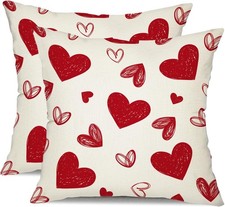 DFXSZ Valentine's Day Pillow Covers 18x18 Inch Set 18 x 18 Pack of 2 , White