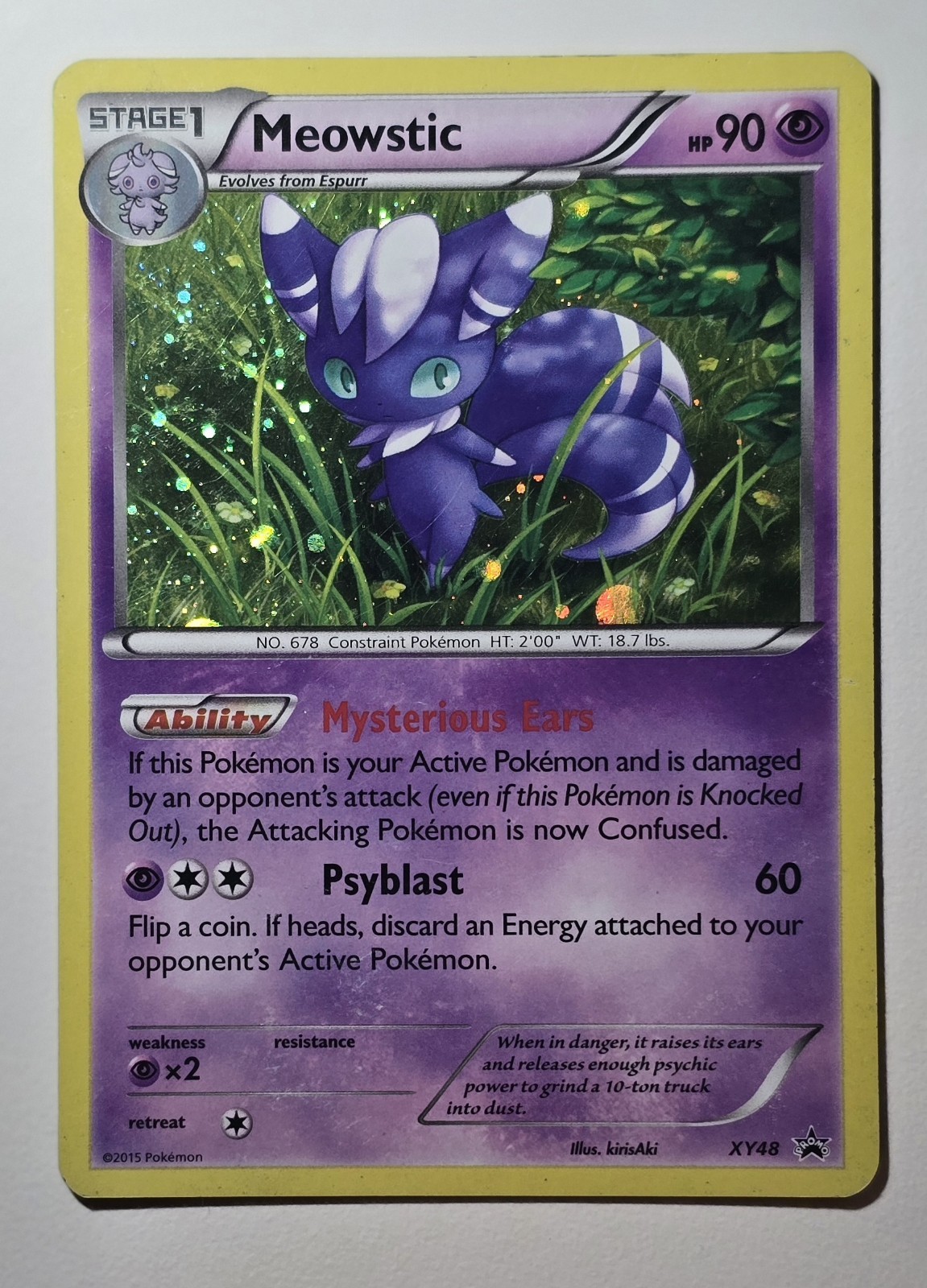 Pokemon Meowstic XY48 Holo Card Black Star Promo 2015- LP
