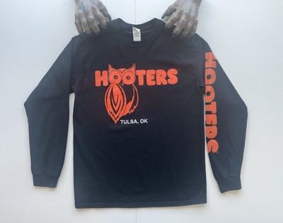 Hooters Black Long Sleeve Shirt Sz Medium Hooters Tulsa Oklahoma Black Shirt M
