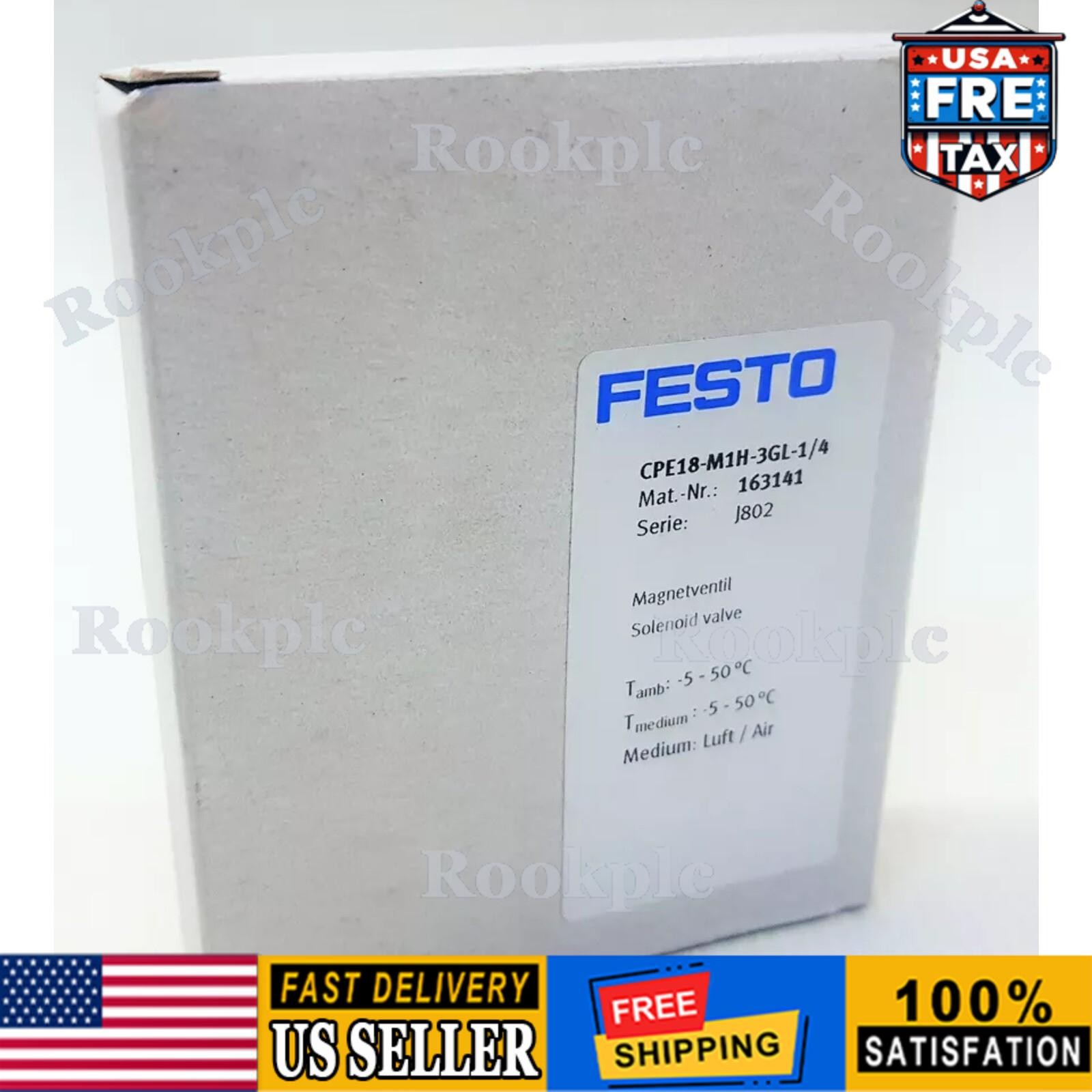 US FREE TAX New FESTO CPE18-M1H-3GL-1/4 163141 Solenoid Valve
