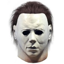NTSWZYS Michael Myers Mask - White - Latex Halloween Horror Cosplay Mask