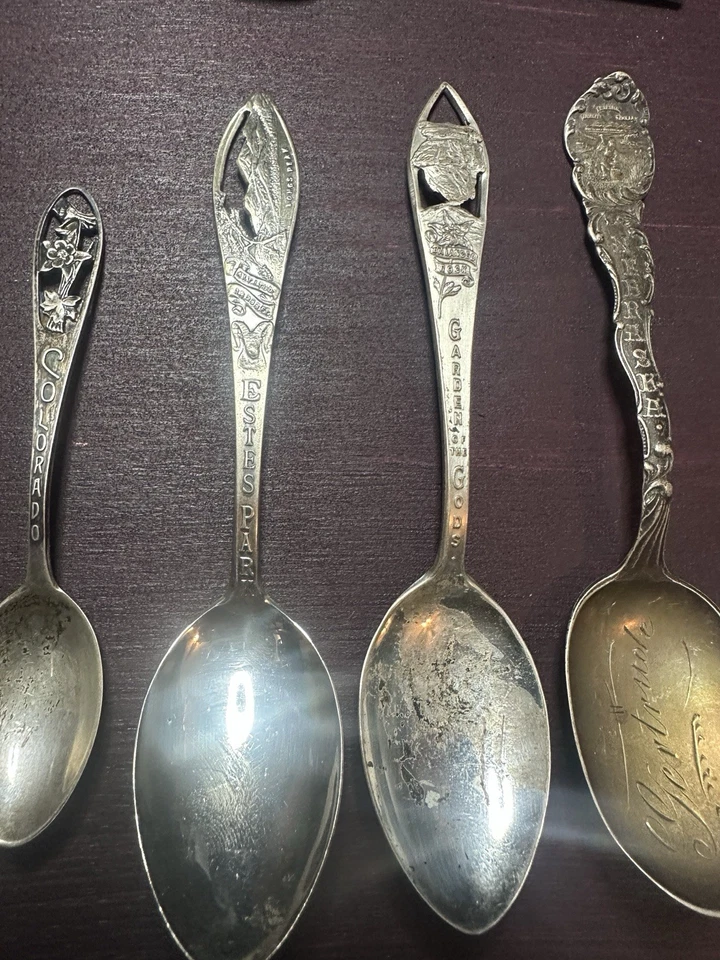 Lote de cucharas de plata de ley - todas marcadas - 82 gramos - 2,89 OZ - Yellowstone Foto 4 de 4