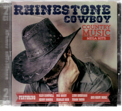 Rhinestone Cowboy-2 CD's, Stargrove 2015, STR-2040, Country Music Mega Hits ~ VG