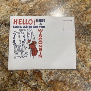 1952 Hello Here's A Long Letter For You From Wisconsin Postal Cover Souvenir