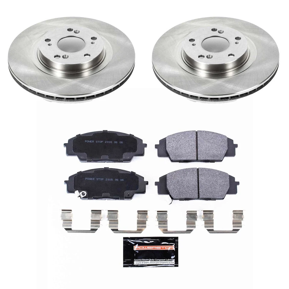 Powerstop TDSK2439 Brake Disc and Pad Kits 2-Wheel Set Front for Honda Civic RSX - Image 2 of 2