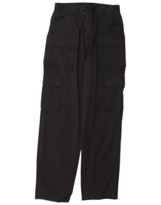 Casucci Herren High Waist Tapered Cargo Hose IT 44 XS W27 L32 Schwarz LF16