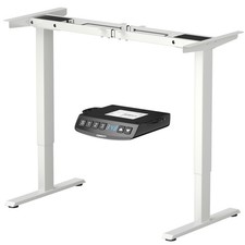 Costway Electric Adjustable Standing up Desk Frame Dual Motor w/Controller White