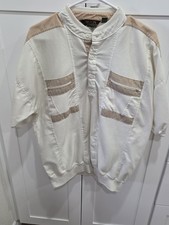 Vtg 1970's Oakton Limited Men's Shirt Size XL Banded Collar Short Sleeve Taiwan