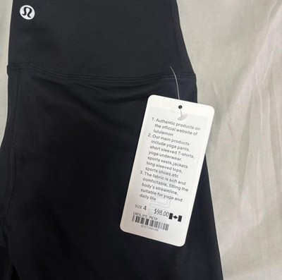 lululemon Wunder Under High Rise Black Yoga Leggings Ankle Stretch Size 4