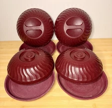 DINEX Smart-Therm II DX821061 DX340061 Cranberry Charger Base Lid Set Of 4