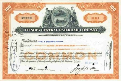 ILLINOIS Central Railroad März 1960 Dubuque Chicago New Orleans Cairo Iowa Deko
