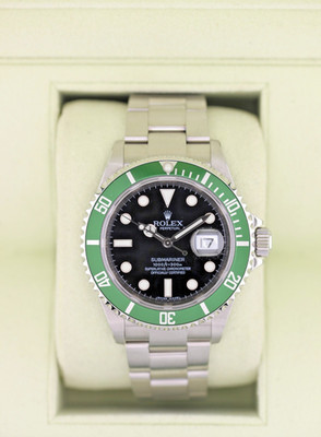 Rolex Submariner 16610LV KERMIT  Oyster Band with Green Bezel  (2010) Complete