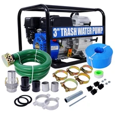 3" 209cc 7HP 4 stroke OHV ENGINE Gas Powered Full Trash Water Pump Kit